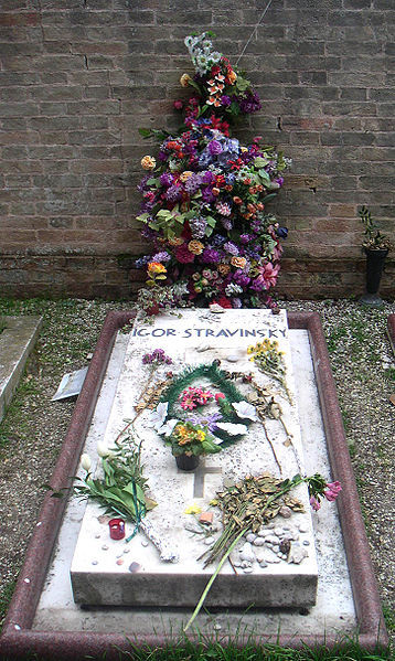 Grave of Igor Stravinsky in San Michele Island, Venice (Italy)