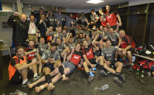 Super Rugby ChampsThe Crusaders Celebrate Their Victory Over The Lions.Woof, Baby!