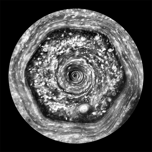 infinity-imagined:  An animation of the hexagonal storm present on Saturn’s north