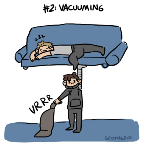 justabuckyblog:geothebio:bucky doing chores around steve’s apartment is my favoritebonus:they’re sew