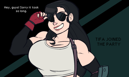 dansome0203:  I would be 100% okay if Square Enix redesigned Tifa like how they redesigned Barret (even if its too dark to wear sunglasses). 