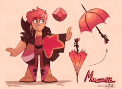 cherryviolets:  Hello, gemsona! Morganite -  sweet and kind warrior with golden heart. Her weapon is multifunсtion umbrella which can be a sword or energy cannon. Her special power is shapeshifting and airbending.