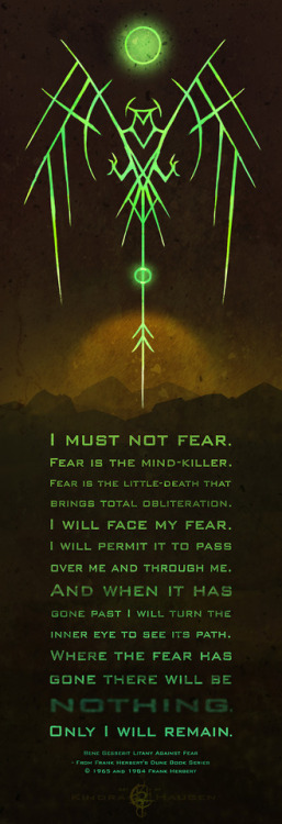 A sigil to embody the Litany Against Fear from Dune. I kept it a bit more simple and rough than most