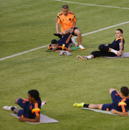 maleathletessocks: Football. James Rodriguez. Teammates always help each other out.