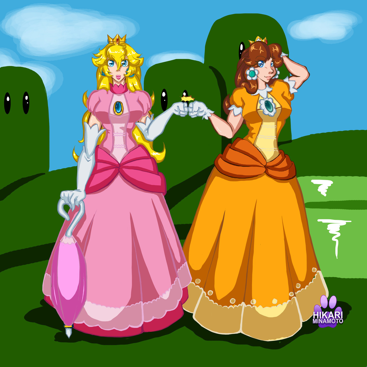 thebunnysden:Some fanart of Princess Peach and Princess Daisy &lt;3 &lt;3