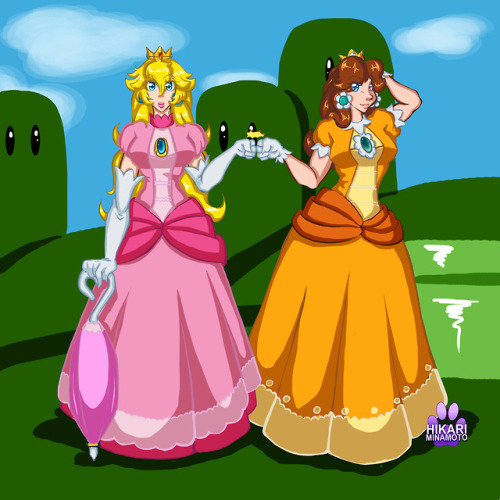 thebunnysden:Some fanart of Princess Peach and Princess Daisy <3 <3 <3