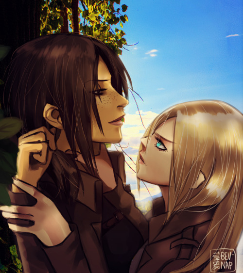 bev-nap:  I had to get Ymir and Krista out of my system…they are just too cute together… plus Dom Krista omg<333 