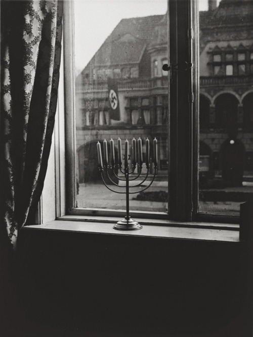 historicaltimes:View out of the window of Rosi Rachel Posner during Chanukkah