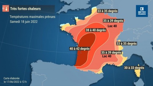 mapsontheweb: The heat wave in France, exceptional in its intensity and earliness, will continue an