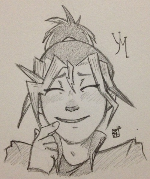 Since y'all liked my other picture of Yugi with a ponytail, I drew another! uvuSuch a cutie~