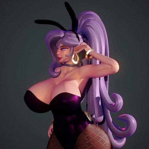 therealfunk:  endlessillusionx: Character Based off @therealfunk Vanessa OC  Rig Demo MixTape Gfycat  Patreon    Holy smokes she’s amazing!! Those curves are INTENSE. I really love the fishnet hose and how you handled the hair! The colo the of bunnysuit