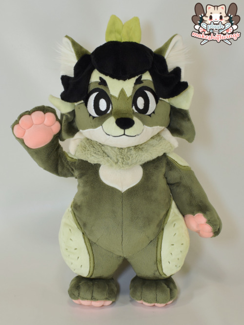 my final commission of the summer 2021 round, cutecumber the tanuki! made from my short leg, round t