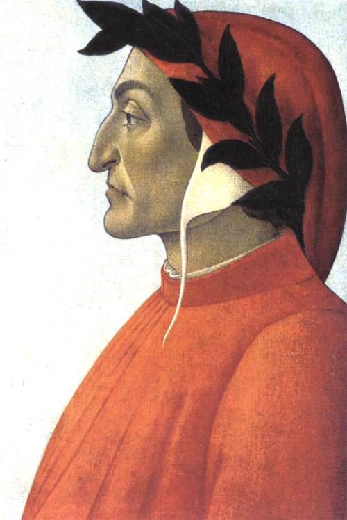 artist-botticelli: Portrait of Dante, 1495, Sandro BotticelliMedium: oil,canvas