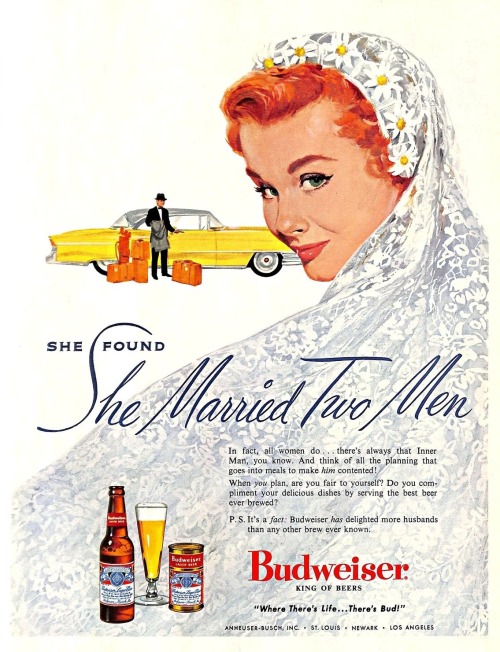 goshyesvintageads:Anheuser-Busch Inc, 1956