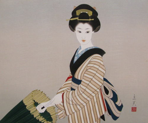 Shimura Tatsumi, Umbrella with bulls-eye pattern (1970s-1980s), Lipstick (1980)Known for his bi