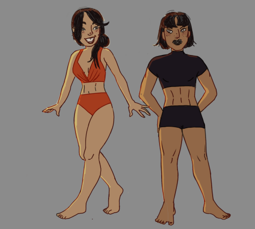 The girls are going to the beach! Hello!!! Just some doodles i did during class of Bria and GG 