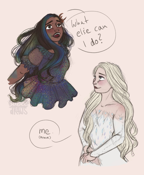 Isabela: What else can I do? Elsa: Me. Elsa: (please) another quickly coloured sketch