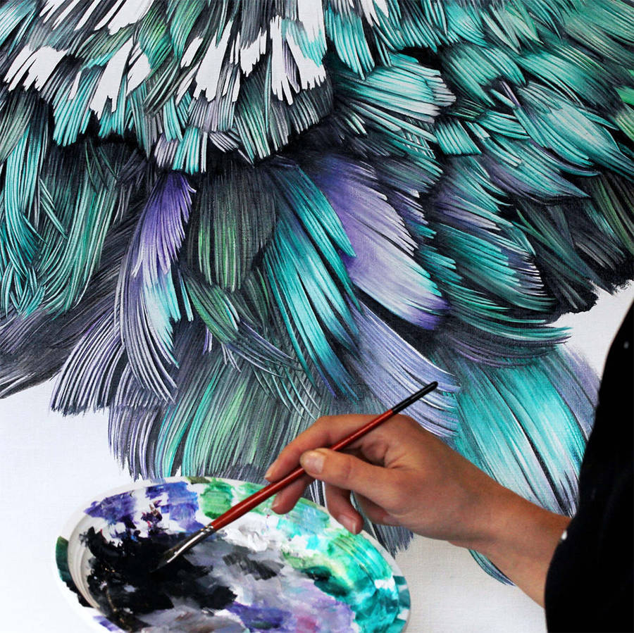 fat-birds:  npr:  culturenlifestyle:  Adele Renault Paints Incredibly Realistic Pigeon