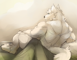 ralphthefeline:  A white canine guy being