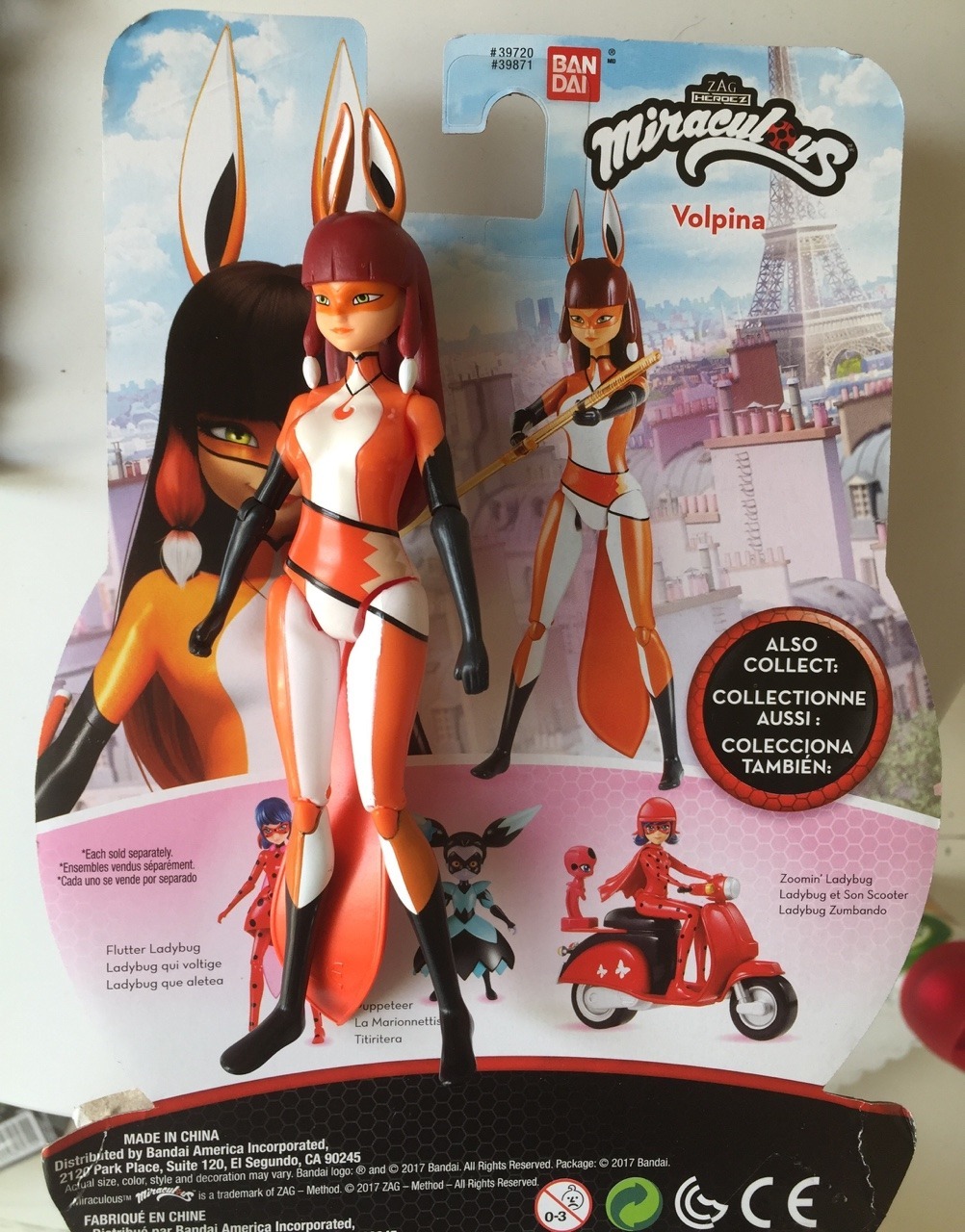 Miraculous  Volpina 6" Action Figure Bandai New in box 