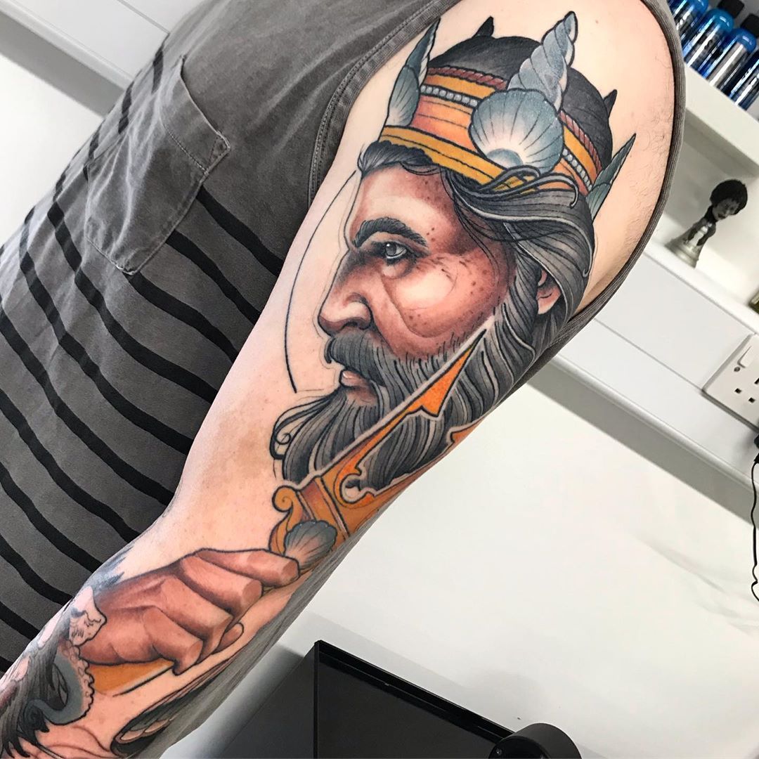 traditional poseidon tattoo