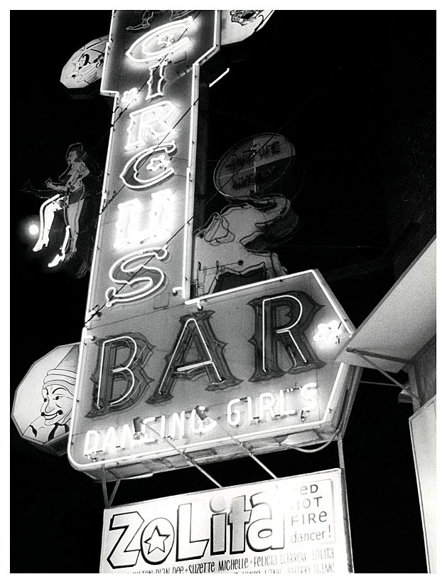 Vintage photo dated from April of &lsquo;69, features the ‘CIRCUS Bar’; located