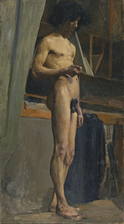 seducingeros:  Giovanni GIACOMETTI (1889-91) Standing Male Nude 