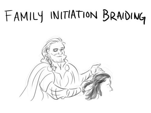 ask-the-odd-couple-from-asgard:happy [late] fathers dayand braidshttp://ask-the-odd-couple-from-asga