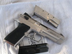 gunrunnerhell:  Star Megastar A massive solid steel handgun made in Spain, they were available in .45 ACP and 10mm Auto. Both are fairly uncommon in the U.S since they were only sold for a few years before Star went bankrupt. Very sought after, especially