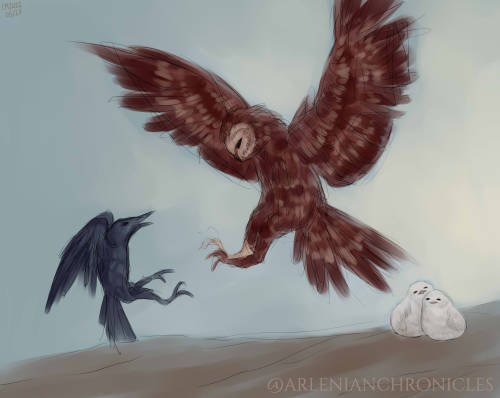 I present to you another oneshot AU, this time featuring the Kidnap Owls! Here we have:Elrond and El