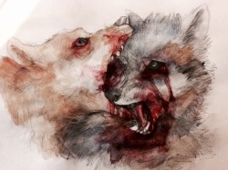 crypticcanine:  “Bleed Us Dry” 9x12&quot; Watercolor