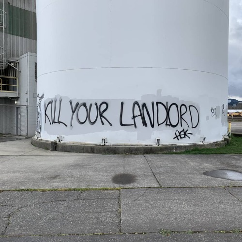 Anti-landlord graffiti in Portland