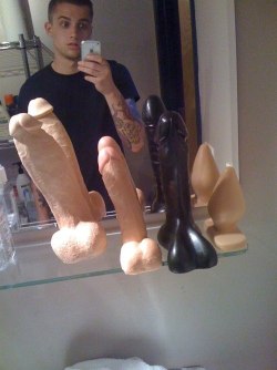 Looks like my toy collection. Toys are awesome but they do not replace a real cock pounding me hard.  (I am in Calgary, AB and looking for a hung top as a regular.  Don’t hesitate to send me comments or questions)