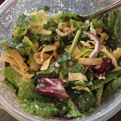 Salad with #vegenaise for lunch #vegan #veganfoodshare #vegano #vegansofinstagram #donteatanimals #l