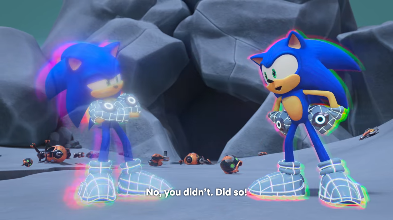 Sonic Boom but only when Shadow speaks 