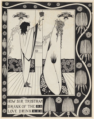 harvard-art-museums-drawings:How Sir Tristram Drank of the Love Drink, Aubrey Vincent Beardsley, 189