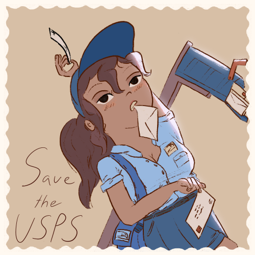 I&rsquo;m too dumb to know how to save the USPS so I drew a postal worker OC named Forever. Mail