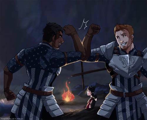 towardblue:Hey Cousland, as a newbie Grey Warden you just wanted to goof around, but then you got ol