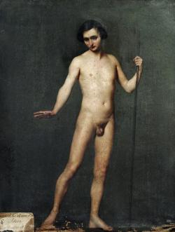 hadrian6:  Male Nude.  1841.anonymous. oil/canvas.