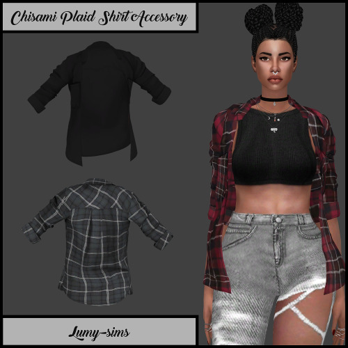 simpliciaty: lumy-sims: Chisami Plaid Shirt Accessory Keep reading love thiss ♥