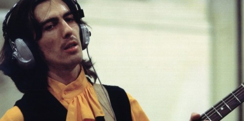 harrisonstories:  George Harrison during the recording of Abbey Road (26 April 1969) Photo by: Linda