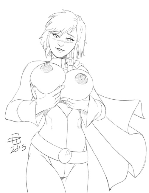 creemfild:  Quick-n-dirty sketch commission for troberts of Power Girl playing with her boobs   power tits~ < |D’‘‘‘