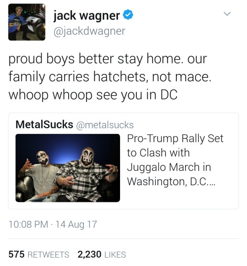 kioto-san: tha–snazzle: garbagefingers: crookedforhillary: Juggalos are a great example of how