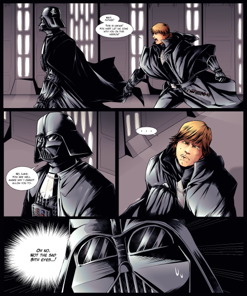 Sith Luke has his Dad wrapped around his finger.
