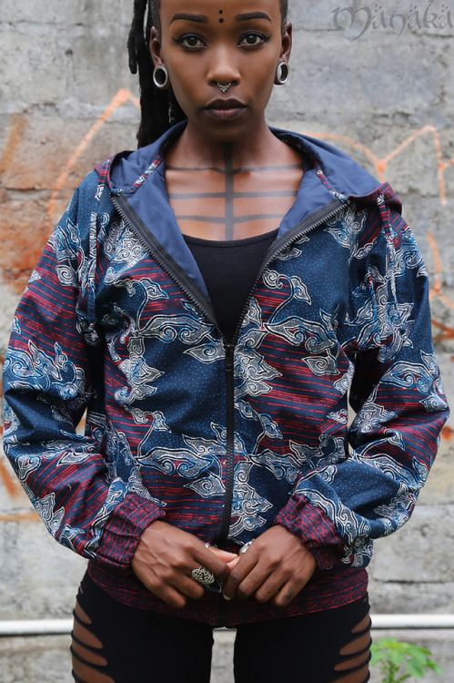 manakahandmade:Manaka Unisex Hooded Jacket. This one is handmade from Indonesian Batik Print Fabric.