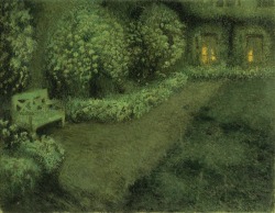 laclefdescoeurs:Le Jardin Blanc au Clair de Lune, Gerberoy, 1925-30, Henri le Sidaner