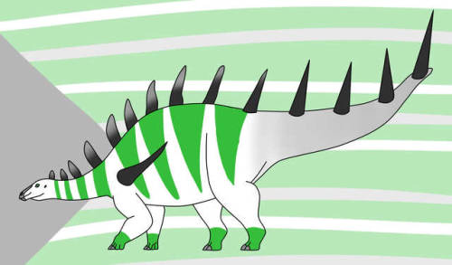 excessively-english-little-b:Today we have our aro-spec pride dinos! A nice little crew of Stegosaur