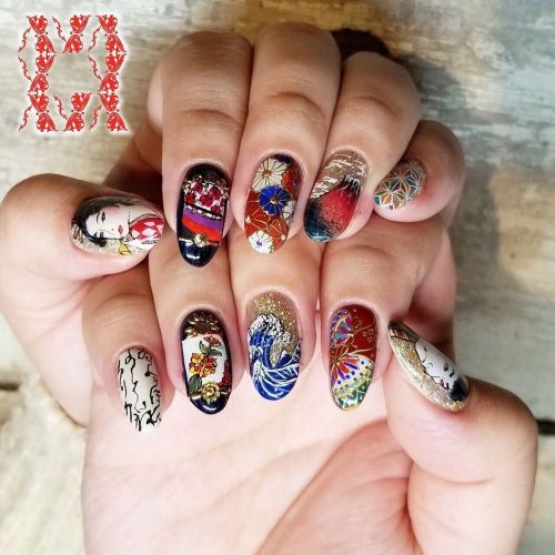 Japanese style nail arts！Produced by @nailsalonavarice_harajuku Call us for appointments!!(+81)3-643