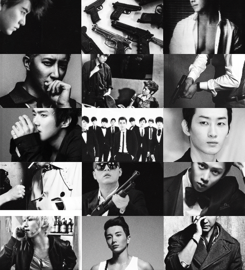fyukjae:  AU Meme: Super Junior as mobsters. 
