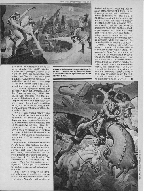 Fantastic Films article on the 1980 debut of Thundarr the Barbarian. The interview is worth rea